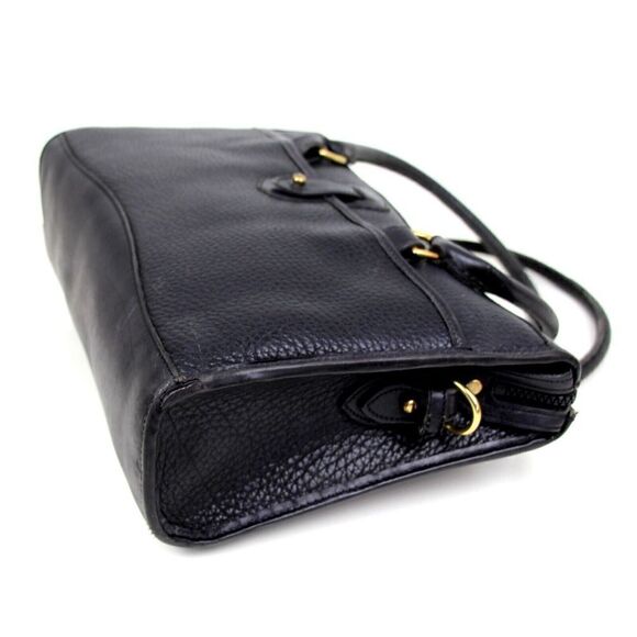 VTG Dooney & Bourke PEBBLED BLACK GENUINE LEATHER BUSINESS SHOULDER BAG PURSE - Picture 8 of 15